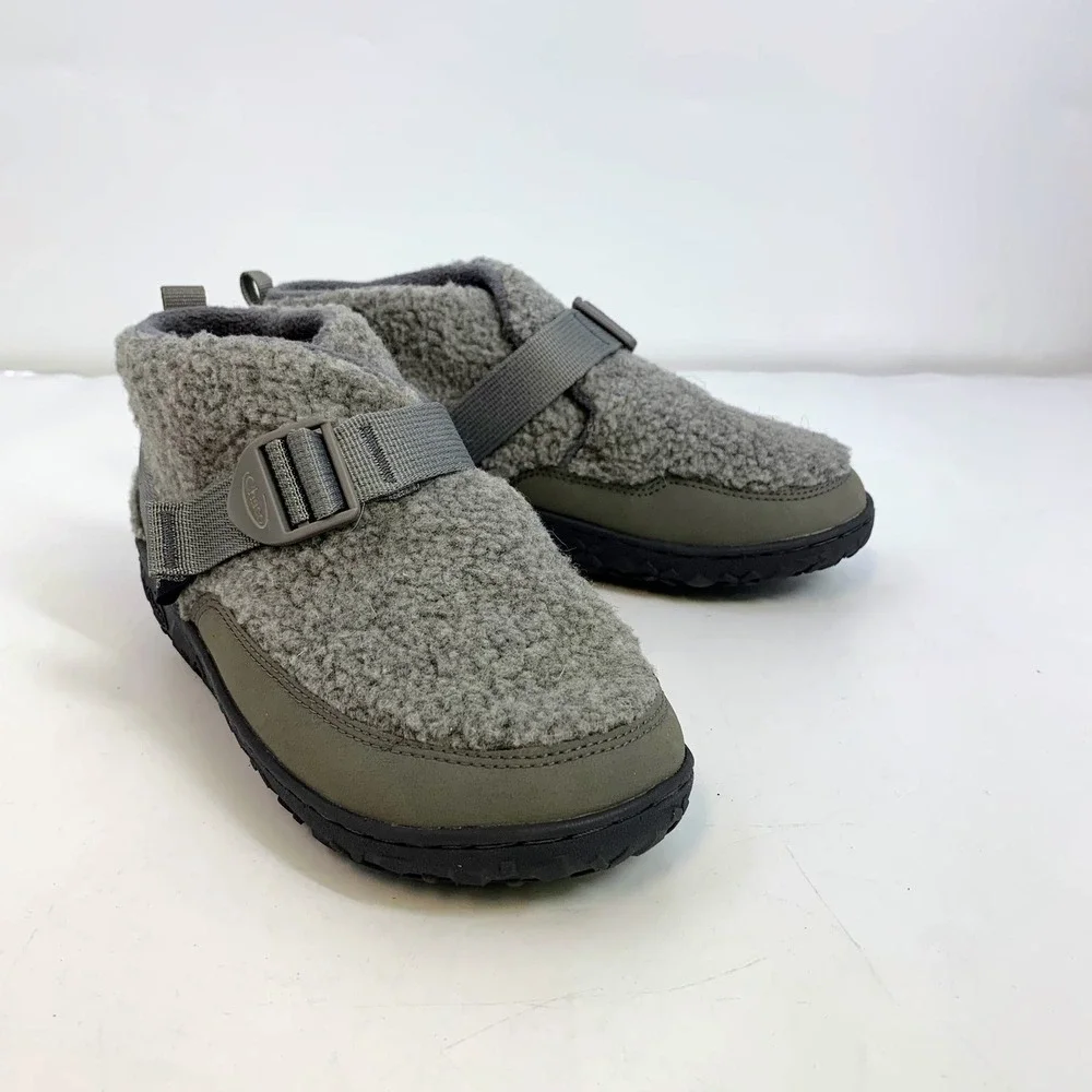 Chaco Revel Chelsea Cozy Gray Fleece Adjustable‎ Strap Ankle Boots Shoes